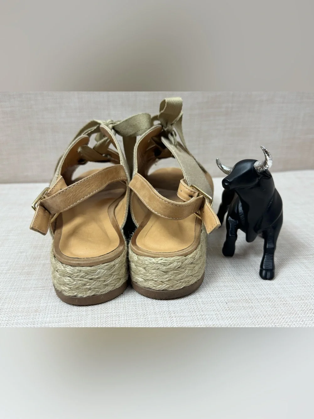 Ferrucci canvas lace-up open-toe platform espadrilles